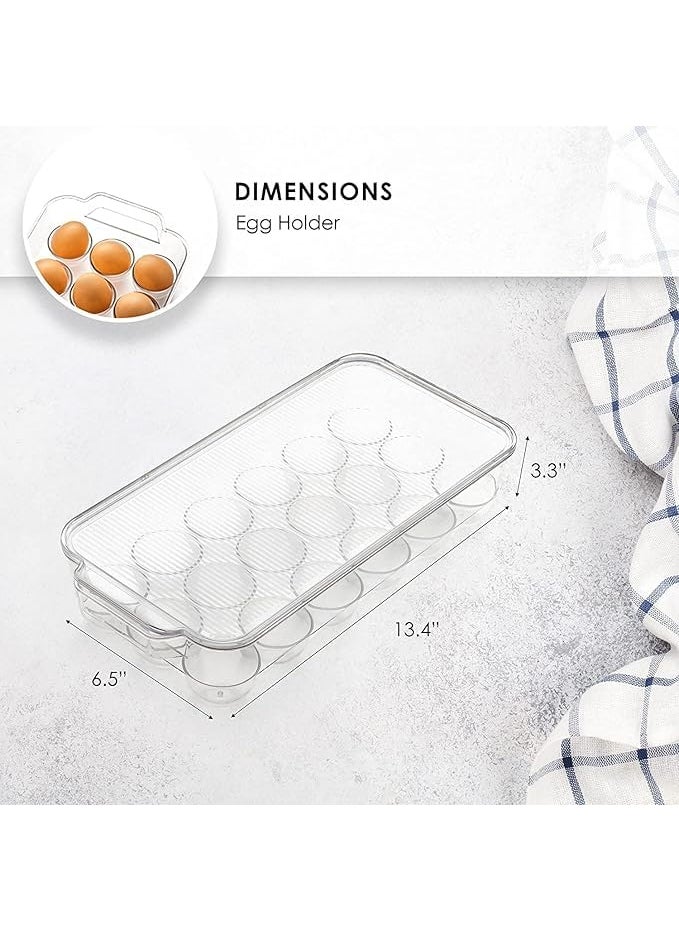 MOOZICO MOOZICO Acrylic Unbreakable Egg Storage Box Clear Stackable Egg Dispenser Plastic Bins for Fridge Organizers and Storage Basket With Carry Holder for Kitchen Storage and organization 18 egg  - Image 5