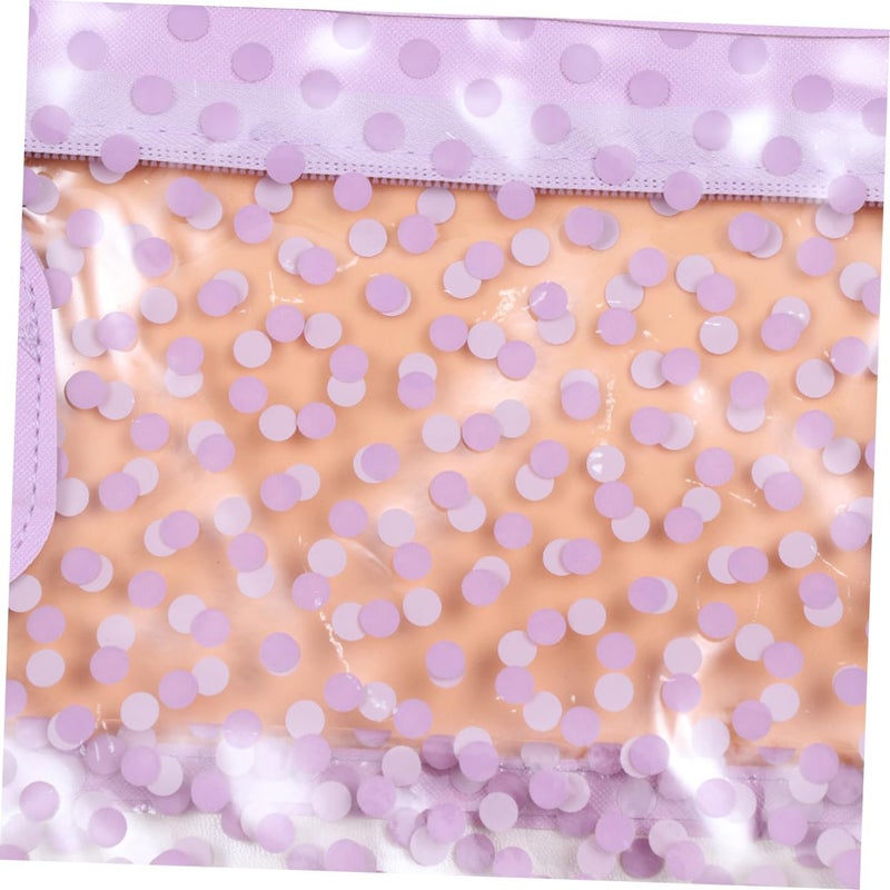 Polka Dot PVC Travel Tote Bag Women Waterproof Beach Handbag Toiletry Carryall - Image 3