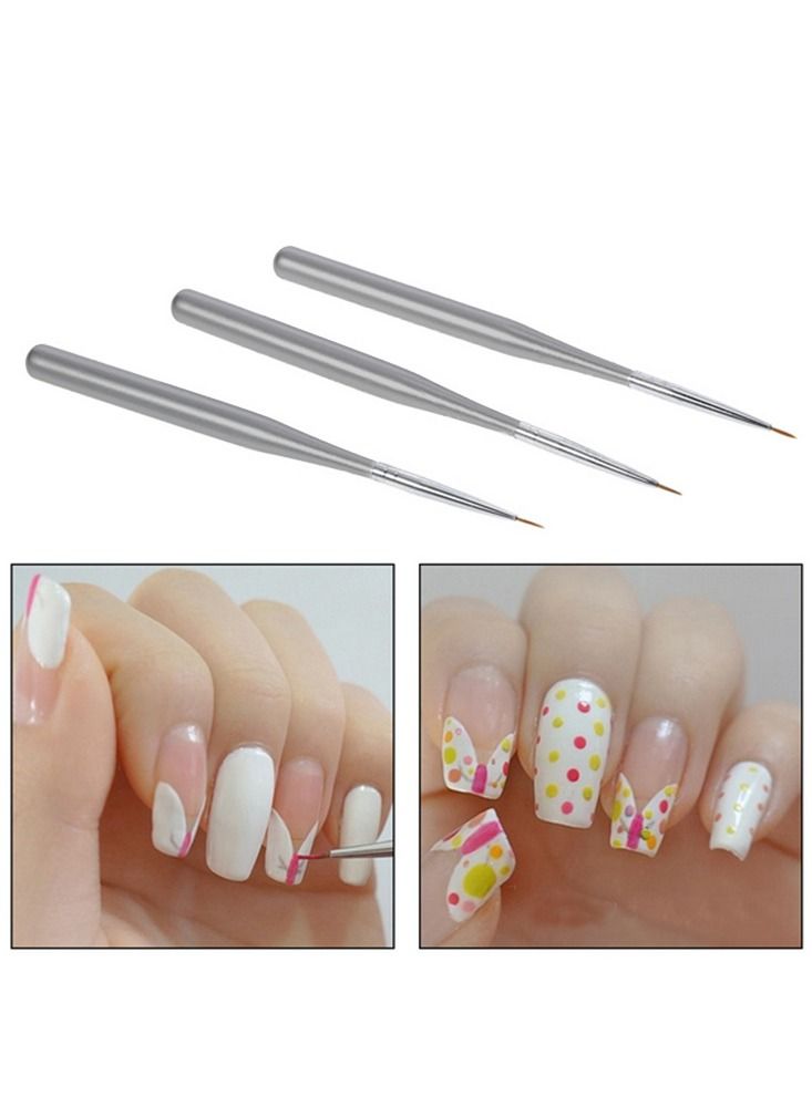 Generic 3-Piece Professional Nail Art Brush Set,Draw Pen,Color Drawing Pen and Line Tracing Pen  - Image 3