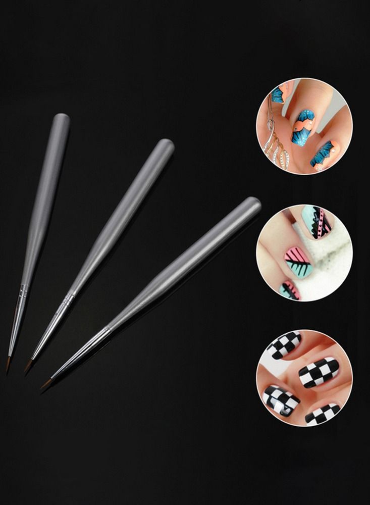 Generic 3-Piece Professional Nail Art Brush Set,Draw Pen,Color Drawing Pen and Line Tracing Pen  - Image 5