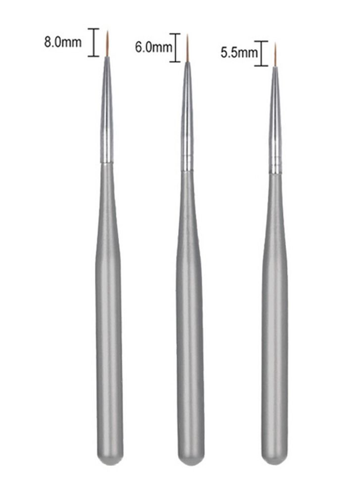 Generic 3-Piece Professional Nail Art Brush Set,Draw Pen,Color Drawing Pen and Line Tracing Pen  - Image 2