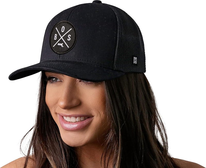 Haka State City Trucker Hat for Men & Women, Adjustable Baseball Hat, Mesh Snapback, Sturdy Outdoor Black Golf Hat - Image 4