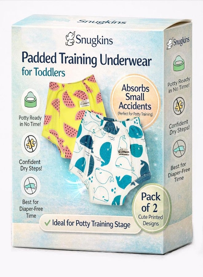 SNUGKINS Snug Potty Training Pull-up Pants for Babies/Toddlers/Kids | 100% Pure Cotton | Washable & Reusable | (Size 7, Fits 7 Years – 8 Years) |Evileye & Watermelon Pack of 2 - Image 1