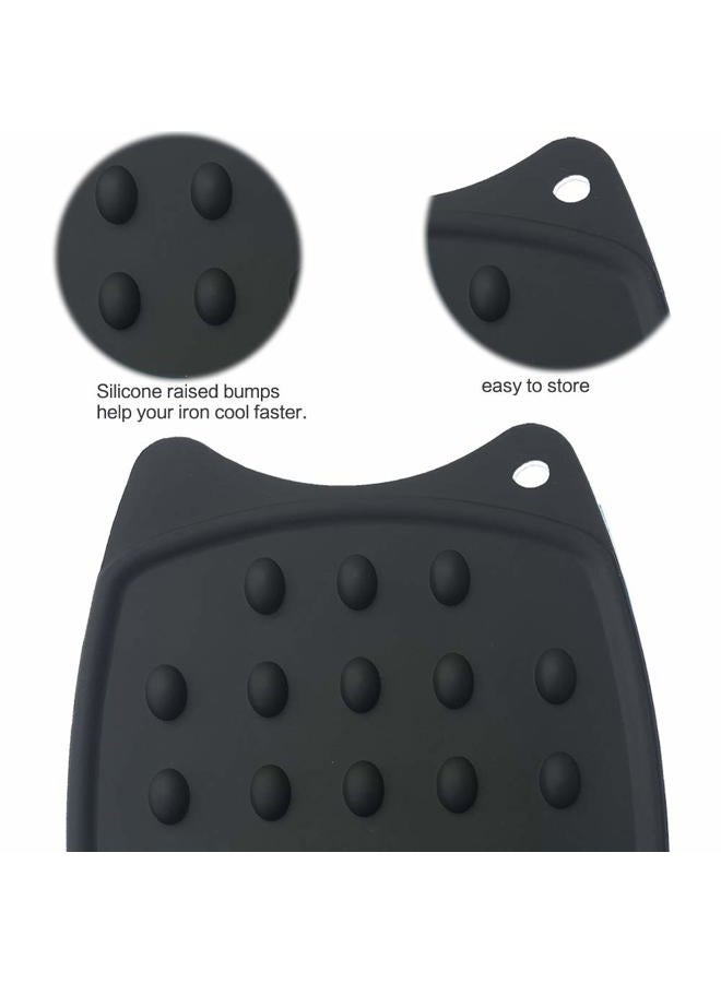 Tangser Multipurpose Silicone Iron Rest Pad for Ironing Board Hot Resistant Mat,Silicone Heat Resistant Iron Rest Pad (Black) - Image 3