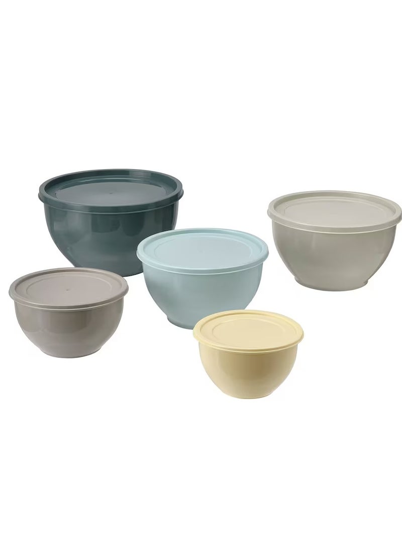 EVER SHINE Bowl with lid, set of 5, mixed colors - Image 4