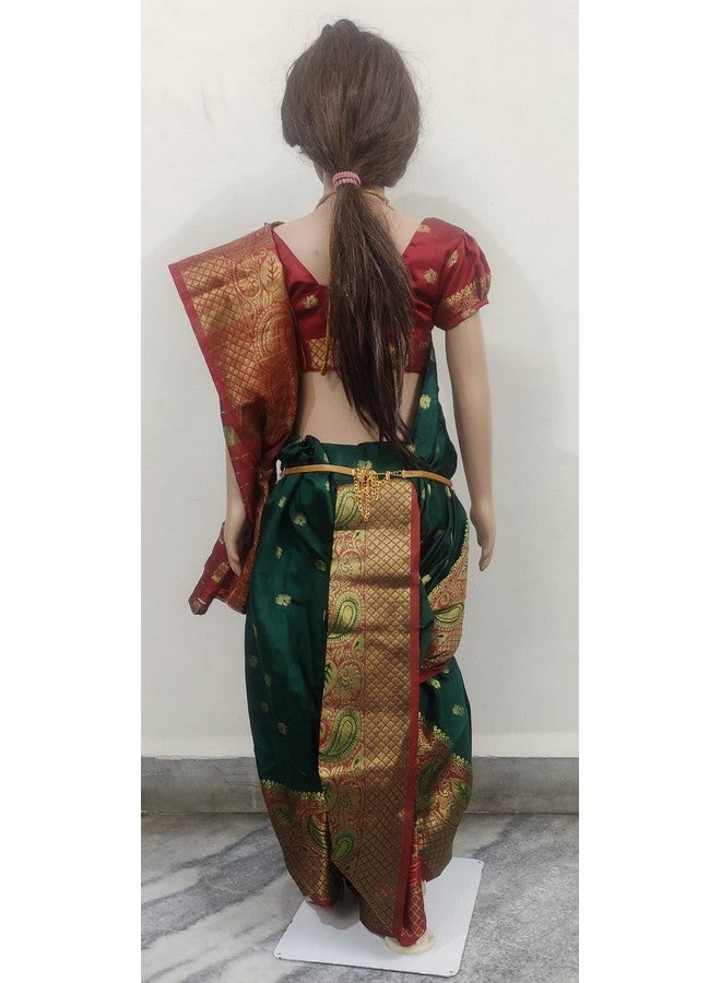 GIA GIA girls nauvaari saree (green, 22) - Image 4