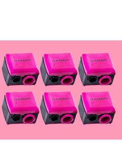 REAL BEAUTY 6 Pieces Real Beauty Sharpener For Girls New Shape Dual Use Can Be Used For Highlights And Limiters  - Image 1