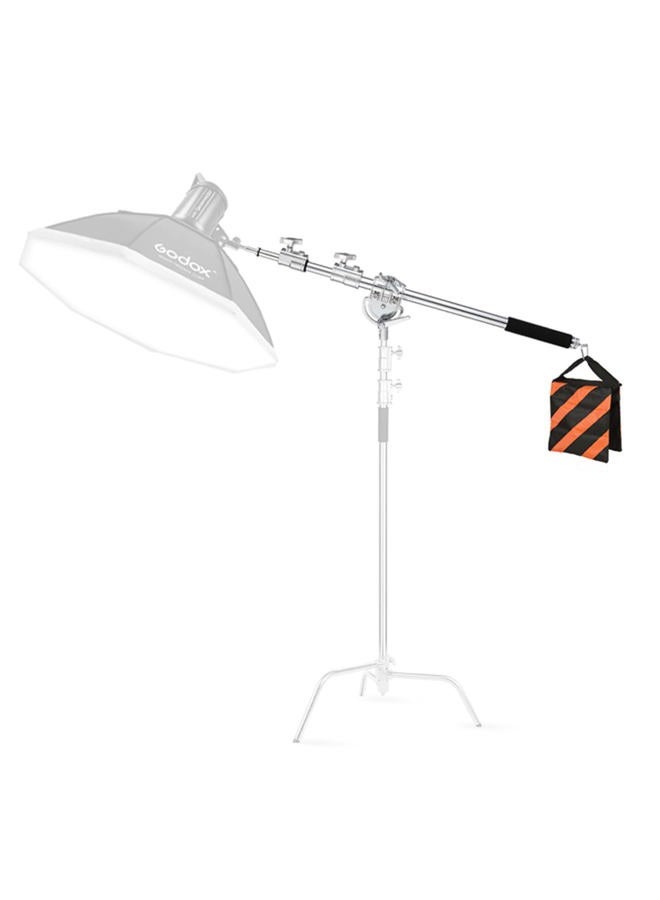 SUPON Stainless Steel Extension Boom Arm for Light Stand and C Stand, 3.6ft to 8.2ft Adjustable Crossbar Holding Arm, Universal Baby Pin Adapter with Sandbag for Studio Monolight Softbox Reflector - Image 4
