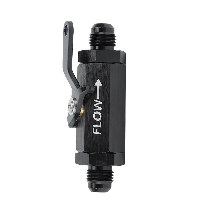 Black CNC Y972 6AN Fuel Shut Off Valve High Precision Anodized Aluminum Alloy Prevents Gasoline Backflow - Image 5