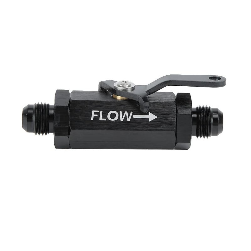 Black CNC Y972 6AN Fuel Shut Off Valve High Precision Anodized Aluminum Alloy Prevents Gasoline Backflow - Image 2