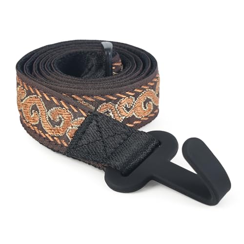 CLOUDMUSIC Ukulele Strap Clip On No Drill J Hook For Soprano Concert Tenor Baritone With Hawaiian Colorful Floral Pattern (Red Roses) - Image 5
