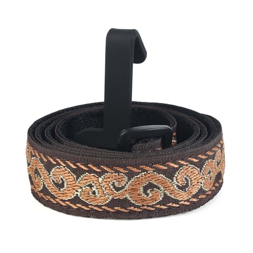 CLOUDMUSIC Ukulele Strap Clip On No Drill J Hook For Soprano Concert Tenor Baritone With Hawaiian Colorful Floral Pattern (Red Roses) - Image 1