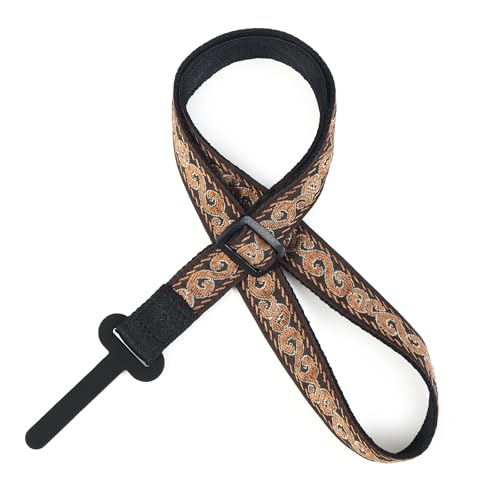 CLOUDMUSIC Ukulele Strap Clip On No Drill J Hook For Soprano Concert Tenor Baritone With Hawaiian Colorful Floral Pattern (Red Roses) - Image 2