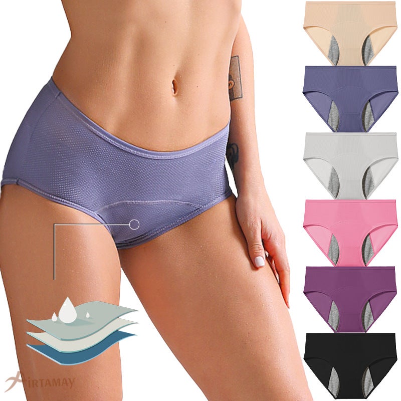 Multicolor Optional 3-Layer Absorbable Menstrual Women's Panties Leak-Proof Physiological Menstrual Panties - Image 2