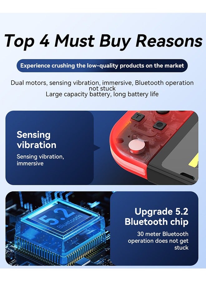 Joy Cons Wireless Controller for Nintendo Switch, L/R Controllers Replacement Compatible with Nintendo Switch/Lite/OLED, Joystick with Wake-up/Screenshot/Dual Vibration/Motion Control Function - Image 3