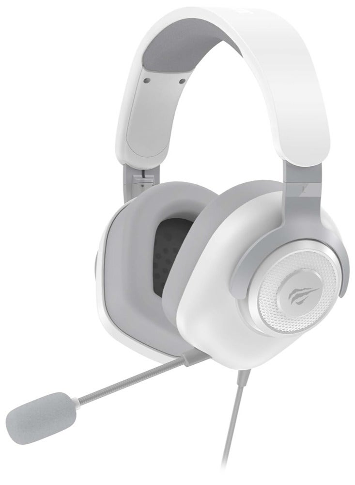هافيت Gaming Headset , Model H2230U White , Over Ear Wired ( 7.1 USB - 3.5 Port) , cable High Magnetic 50mm Speaker Mnidirectional Microphone  for PC, Laptop, PS4, Xbox, Switch - Image 1