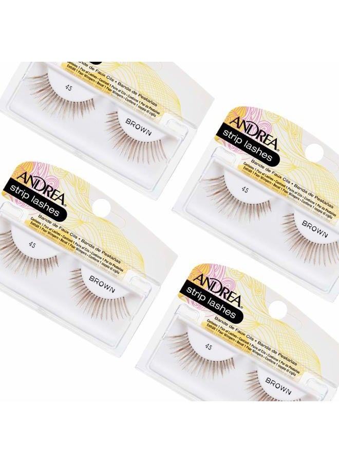 Andrea False Lashes Style 45 - Brown 4 pairs - Image 1