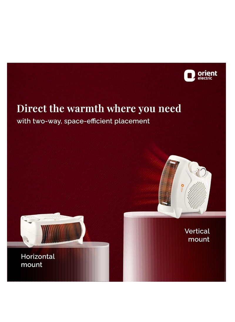 ORIENT - Orient electric areva portable room heater, 2000W, two heating modes, advanced overheat protection, horizontal and vertical mount - Image 1