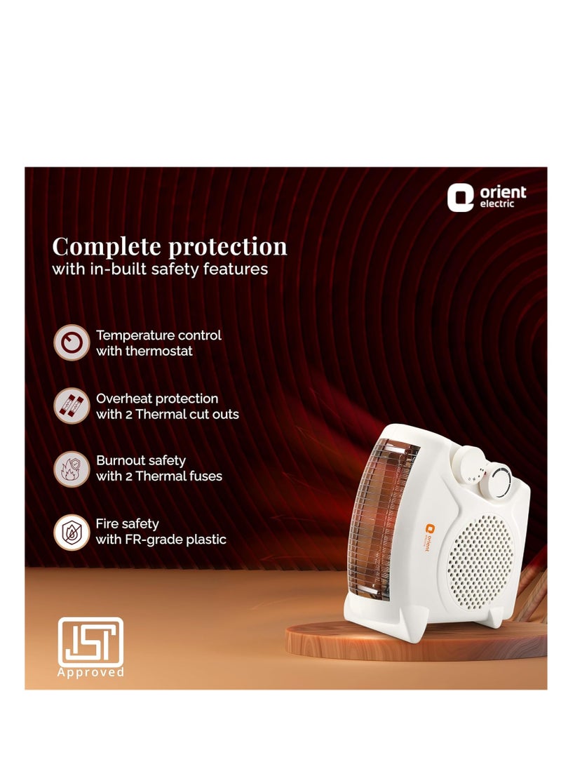 ORIENT - Orient electric areva portable room heater, 2000W, two heating modes, advanced overheat protection, horizontal and vertical mount - Image 1
