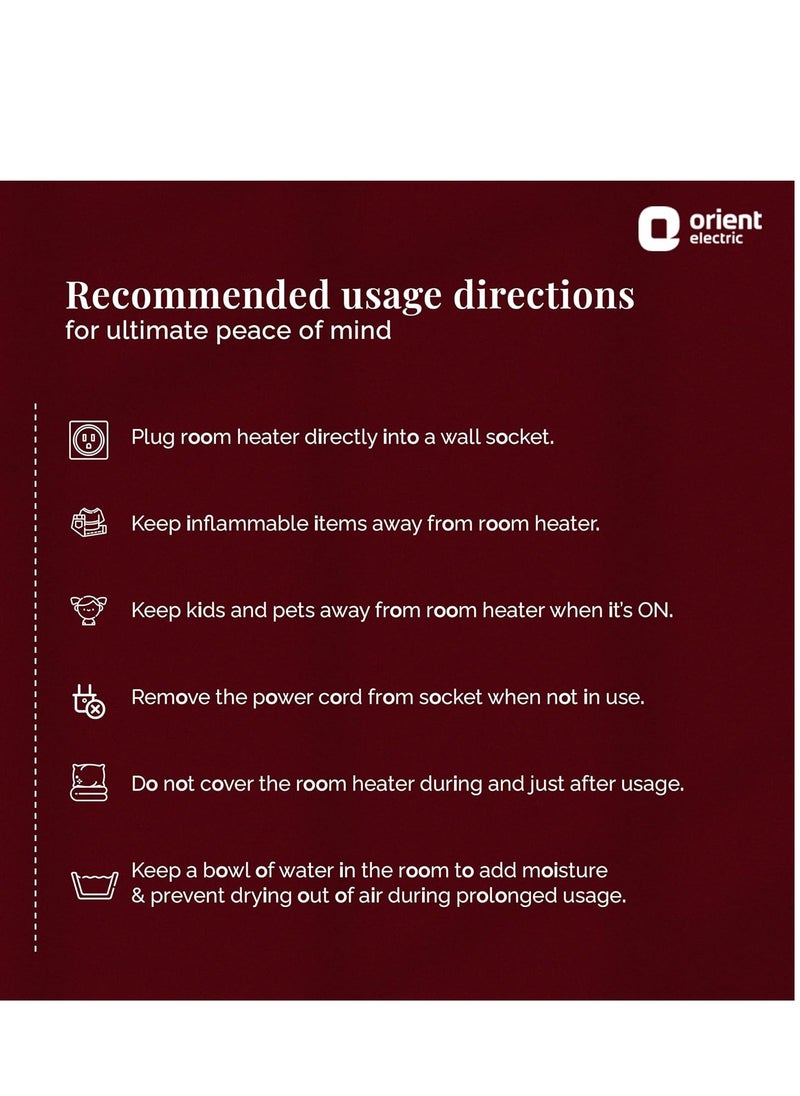 ORIENT - Orient electric areva portable room heater, 2000W, two heating modes, advanced overheat protection, horizontal and vertical mount - Image 1