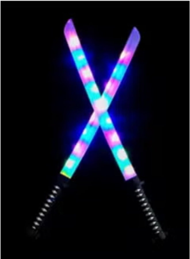 Kids' Light-Up Plastic Katana Sword - 1 Piece with Assorted Light Effects and Colors - Image 1