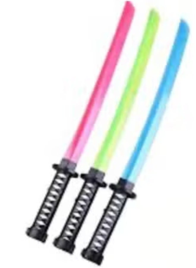 Kids' Light-Up Plastic Katana Sword - 1 Piece with Assorted Light Effects and Colors - Image 2