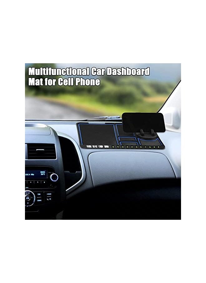 Car Silicone Dash Pad Mat, Universal Dashboard & Desktop Holder Multipurpose Anti-Slip Mat For Car Dashboard Silicone Mobile Phone Holder Multifunction Instrument Panel Storage Pad - Blue
