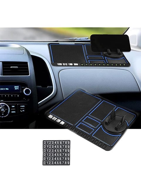 Car Silicone Dash Pad Mat, Universal Dashboard & Desktop Holder Multipurpose Anti-Slip Mat For Car Dashboard Silicone Mobile Phone Holder Multifunction Instrument Panel Storage Pad - Blue