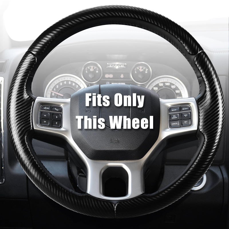 Aimato Customized Steering Wheel Cover for Dodge RAM 1500 2012-2018,RAM 1500 Classic 2019-2023,RAM 2500/3500/4500/5500 2012-2018 Thin,Anti-Slip,Scratch-Resistant Exclusive Car Accessory for RAM - Image 1