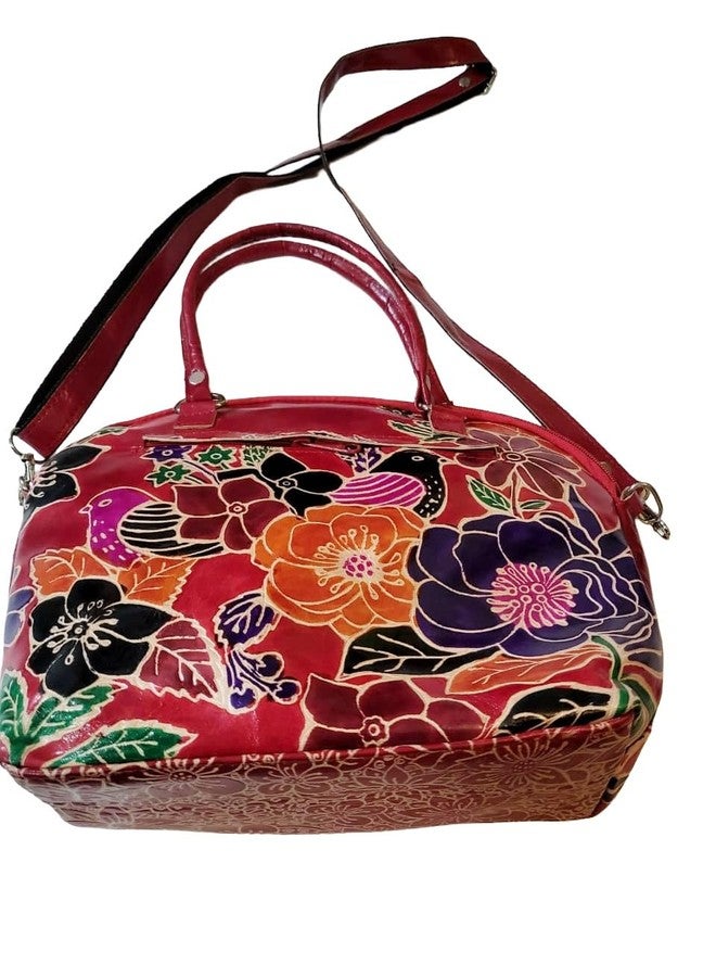 CLASSIQUE Shantiniketan Handbag with Detachable Sling (14 × 10 Inches) Big D Batua | (Red) - Image 4