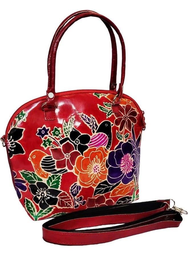 CLASSIQUE Shantiniketan Handbag with Detachable Sling (14 × 10 Inches) Big D Batua | (Red) - Image 1