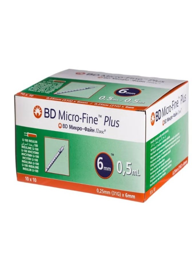 BD Micro Fine Plus 0.5 Ml 6MM 10 pcs - Image 2