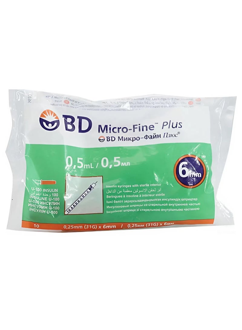 BD Micro Fine Plus 0.5 Ml 6MM 10 pcs - Image 1