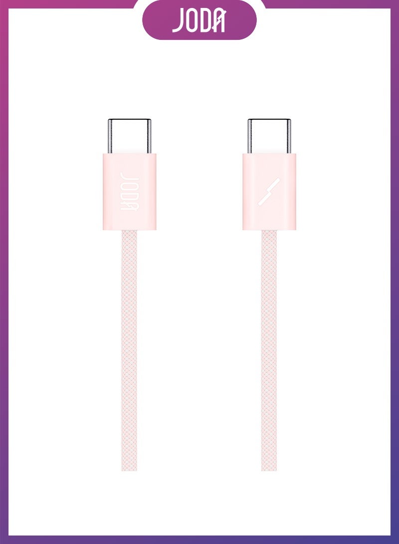 جودا سيلك 60W كيبل سي - سي  وردي ، 1 متر – 🔌 شحن سريع 60 واط ⚡ – ، كابل شحن سريع 60 واط ⚡، كابل نايلون مجدول 💪، شحن سريع آمن 🛡️، كابل شحن للأجهزة الذكية 📱، شاحن متين 🔧، كابل شحن طويل العمر 🔋، شاحن جودا 🖤، شاحن كيبل سي 🔌، شحن فائق السرعة ⚡، كابل 1 متر 📏، شاحن للأيفون والاندرويد 📱🔋، كابل شحن قوي ومرن 💯. - Image 1