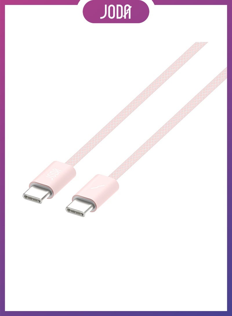 جودا سيلك 60W كيبل سي - سي  وردي ، 1 متر – 🔌 شحن سريع 60 واط ⚡ – ، كابل شحن سريع 60 واط ⚡، كابل نايلون مجدول 💪، شحن سريع آمن 🛡️، كابل شحن للأجهزة الذكية 📱، شاحن متين 🔧، كابل شحن طويل العمر 🔋، شاحن جودا 🖤، شاحن كيبل سي 🔌، شحن فائق السرعة ⚡، كابل 1 متر 📏، شاحن للأيفون والاندرويد 📱🔋، كابل شحن قوي ومرن 💯. - Image 2