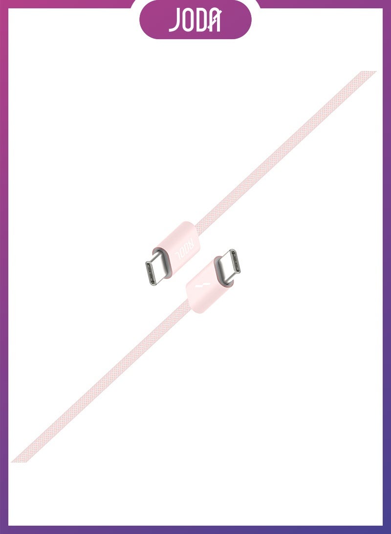 جودا سيلك 60W كيبل سي - سي  وردي ، 1 متر – 🔌 شحن سريع 60 واط ⚡ – ، كابل شحن سريع 60 واط ⚡، كابل نايلون مجدول 💪، شحن سريع آمن 🛡️، كابل شحن للأجهزة الذكية 📱، شاحن متين 🔧، كابل شحن طويل العمر 🔋، شاحن جودا 🖤، شاحن كيبل سي 🔌، شحن فائق السرعة ⚡، كابل 1 متر 📏، شاحن للأيفون والاندرويد 📱🔋، كابل شحن قوي ومرن 💯. - Image 3