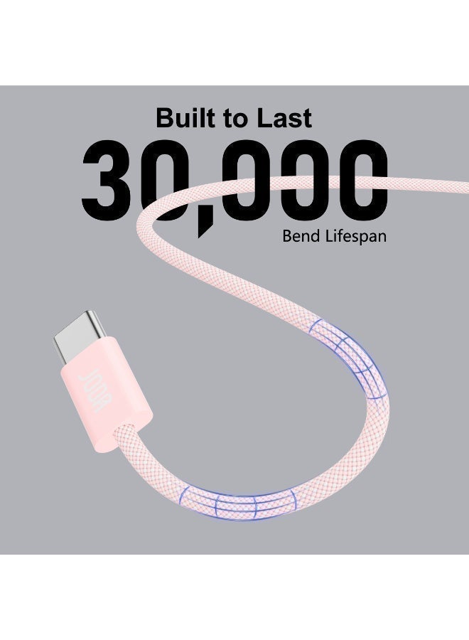 جودا سيلك 60W كيبل سي - سي  وردي ، 1 متر – 🔌 شحن سريع 60 واط ⚡ – ، كابل شحن سريع 60 واط ⚡، كابل نايلون مجدول 💪، شحن سريع آمن 🛡️، كابل شحن للأجهزة الذكية 📱، شاحن متين 🔧، كابل شحن طويل العمر 🔋، شاحن جودا 🖤، شاحن كيبل سي 🔌، شحن فائق السرعة ⚡، كابل 1 متر 📏، شاحن للأيفون والاندرويد 📱🔋، كابل شحن قوي ومرن 💯. - Image 5