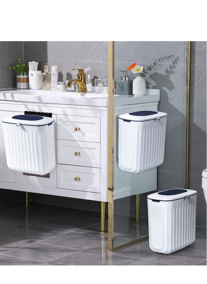 Generic 2.1-Gallon Kitchen Compost Bin with Lid - Wall-Mounted Hanging Trash Can for Under Sink or Cabinet Door, Odorless Plastic Garbage Can, Blue Color  - Image 4