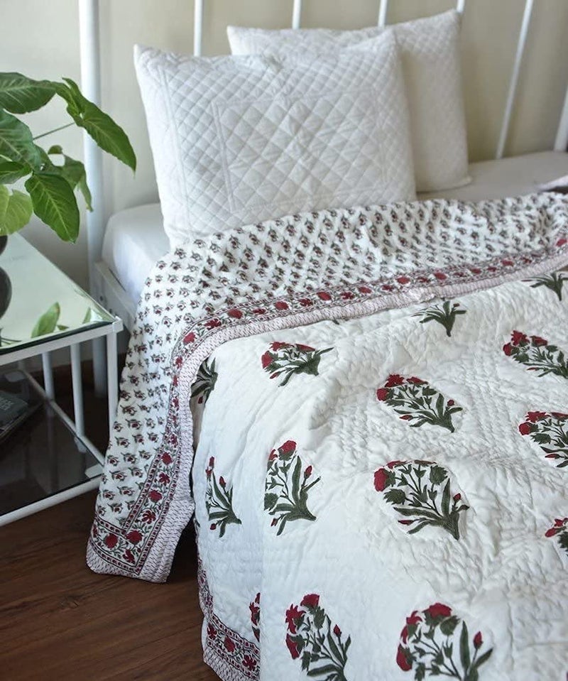 LOARSHY Pure Cotton 210 TC Printed Quilt | Lightweight and Warm Jaipuri Rajasthani Double Bed Razai | Soft Razai for Winters | Beautiful Gift Item - Image 3