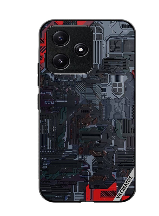 VR CREATIVE Protective Case Cover For Xiaomi Poco M6 Pro 5G Tech Design Multicolour - Image 1
