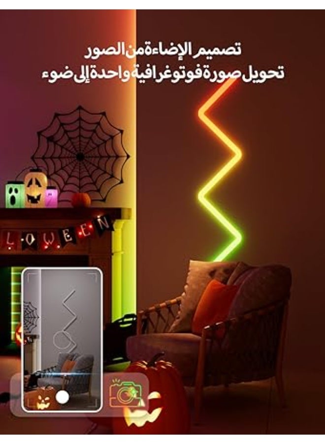 Lepro WL1 AI Smart Wall Lights, Music Sync RGB light Bar, Voice Control, Personalized AI Lighting Designer, for Home Decor, Gaming Light, Work with Alexa, Google Assistant,6 Pcs with 4 Corners - Image 3