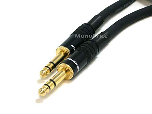 Monoprice 14Inch TRS Male to Male Cable 6 Feet Black 16AWG Gold Plated Premier Series - Image 3