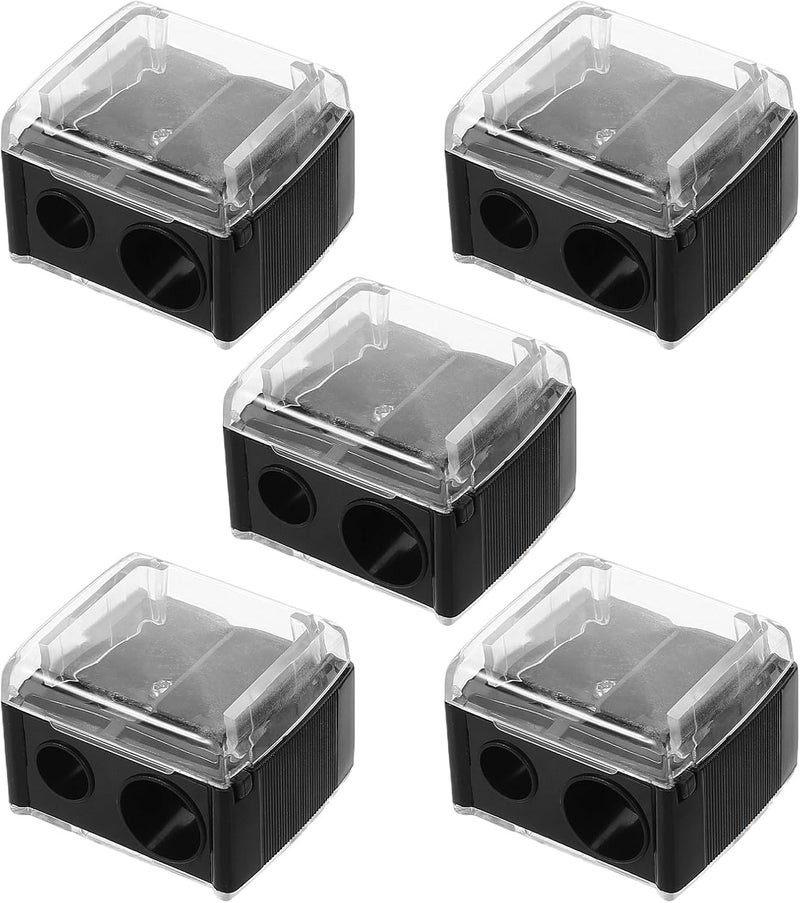 Dual Hole Makeup Pencil Sharpener 5pcs, Manual Cosmetic Sharpener for Eyeliner and Lip Liner, Portable Precision Sharpening Tool for Women’s Beauty Use - Image 1
