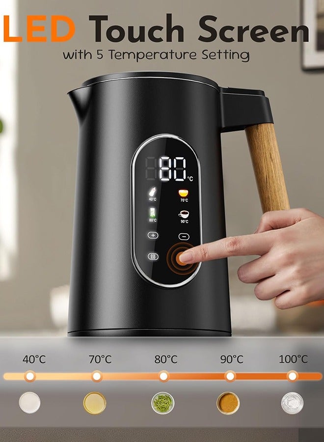 CONOYAR CONOYAR Electric Kettle 2200W Fast Water Boiler, 1.7L Kettle Stainless Steels With Temperature Control For LED Touch Screen, Double Wall Anti Scald Water Heater 2H Keep Warm For Home  - Image 3