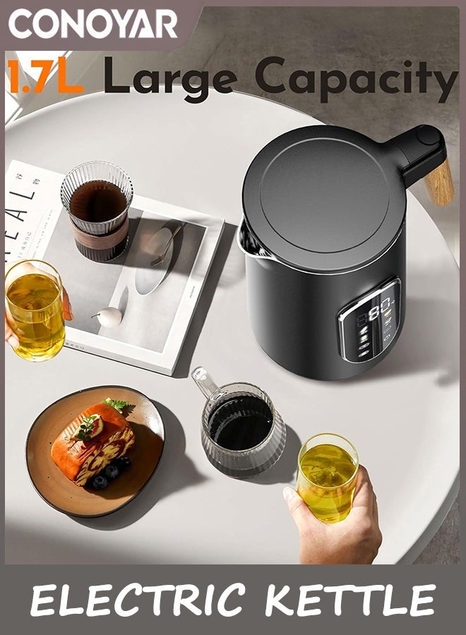CONOYAR Electric Kettle 2200W Fast Water Boiler, 1.7L Kettle Stainless Steels With Temperature Control For LED Touch Screen, Double Wall Anti Scald Water Heater 2H Keep Warm For Home - Image 4