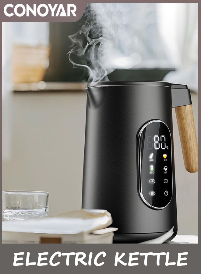 CONOYAR Electric Kettle 2200W Fast Water Boiler, 1.7L Kettle Stainless Steels With Temperature Control For LED Touch Screen, Double Wall Anti Scald Water Heater 2H Keep Warm For Home - Image 5