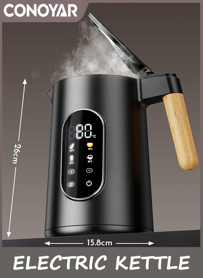 CONOYAR Electric Kettle 2200W Fast Water Boiler, 1.7L Kettle Stainless Steels With Temperature Control For LED Touch Screen, Double Wall Anti Scald Water Heater 2H Keep Warm For Home - Image 2