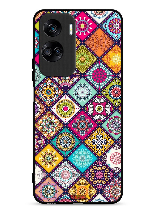 Tolwak Honor 90 Lite 5G Protective Case Cover Mandala Squares Pattern - Image 1