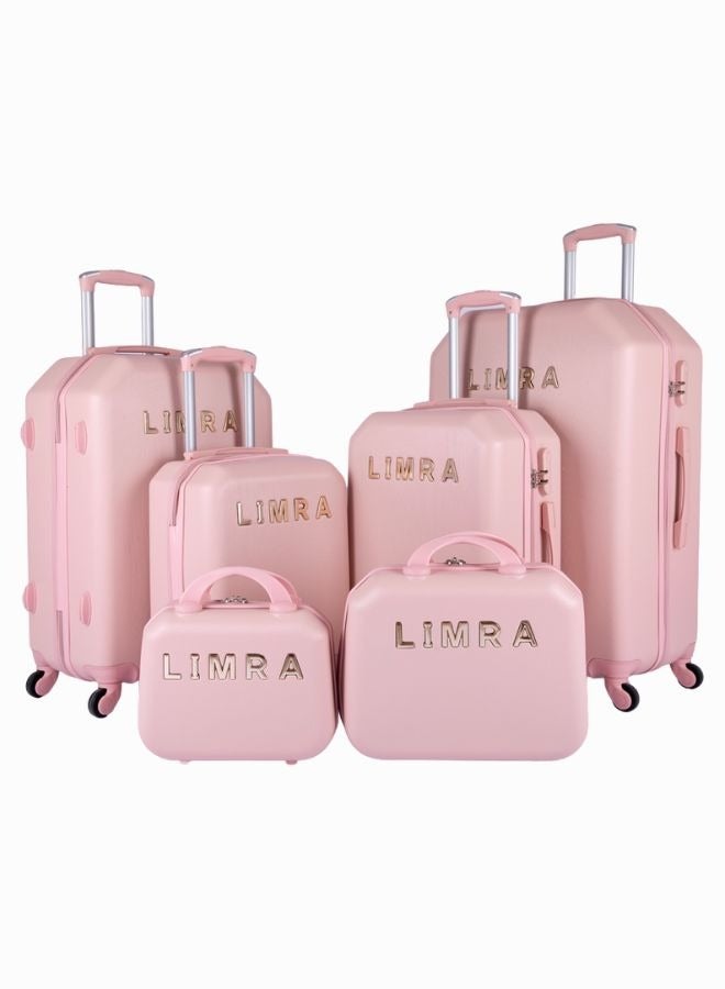 LIMRA Hardside 6 Piece Luggage Trolley Set Pink - Image 1