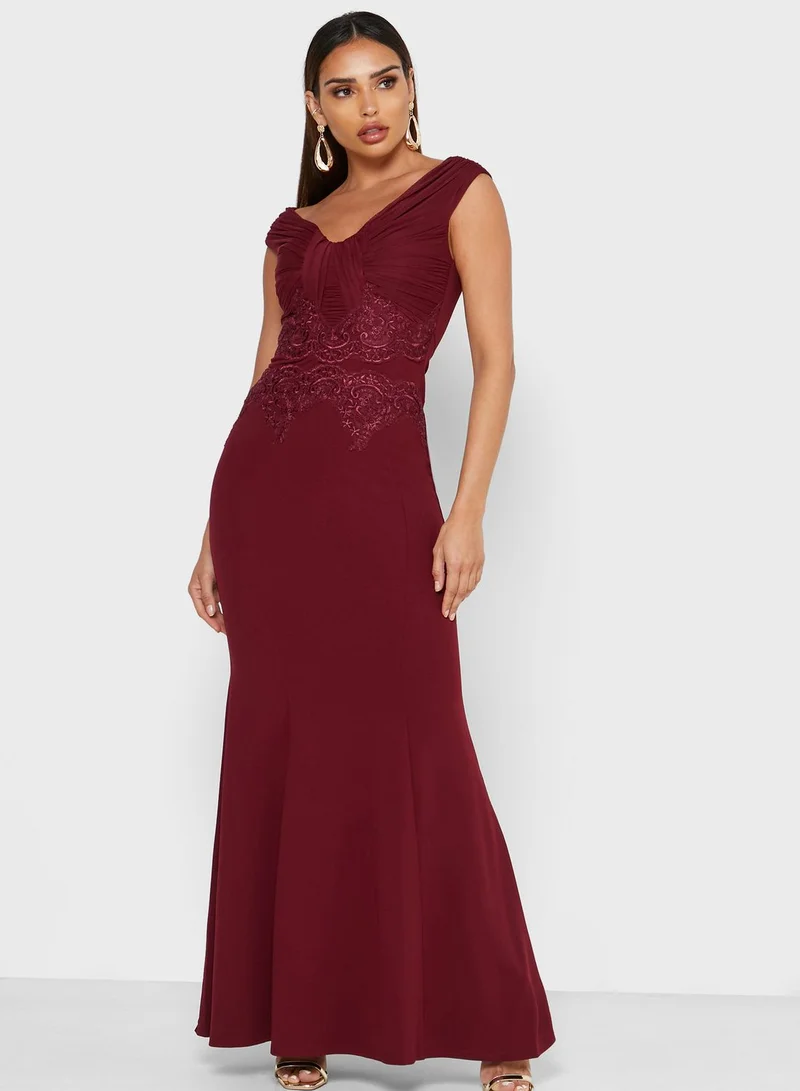 LIPSY Pleated Bardot Dress